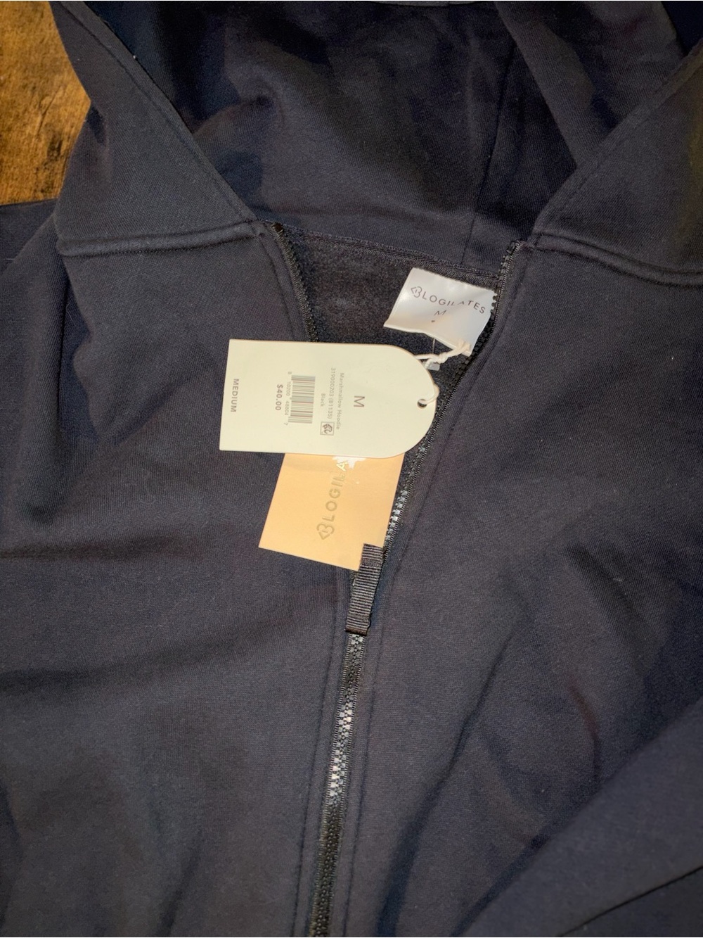 Women's Black Blogilates Zip-Up Jacket - Cozy Hooded Jacket - Picture 2 of 3